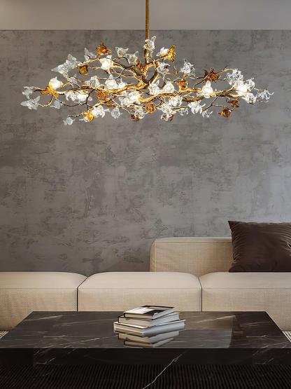 Aosta Brass Branch Type Chandelier-Sylvia Space