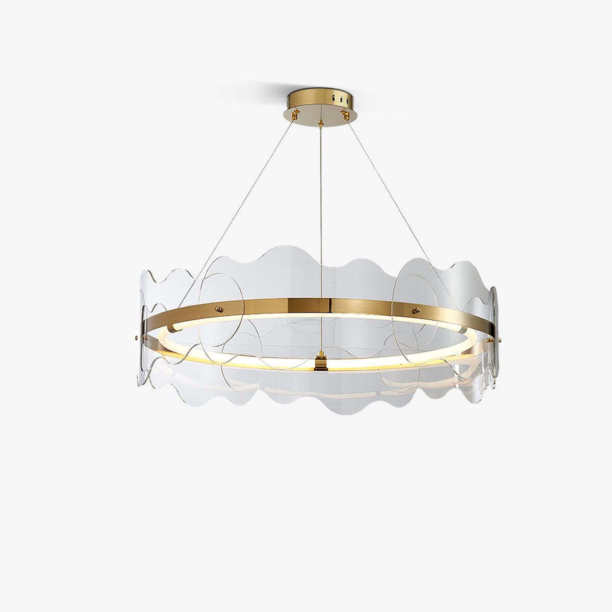 Acrylic Wave Round Chandelier-Sylvia Space