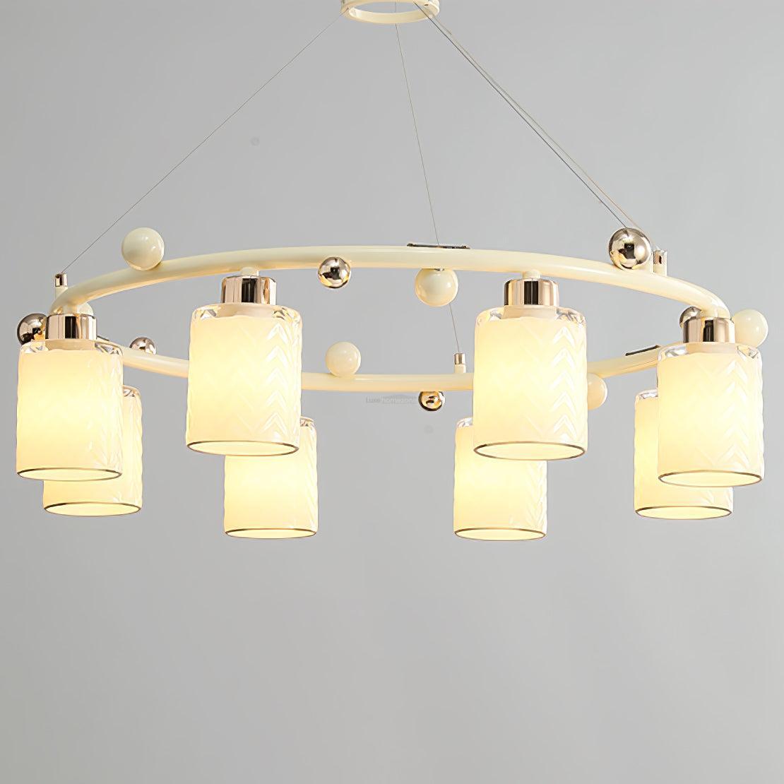 Round Glass Cup Chandelier-Sylvia Space