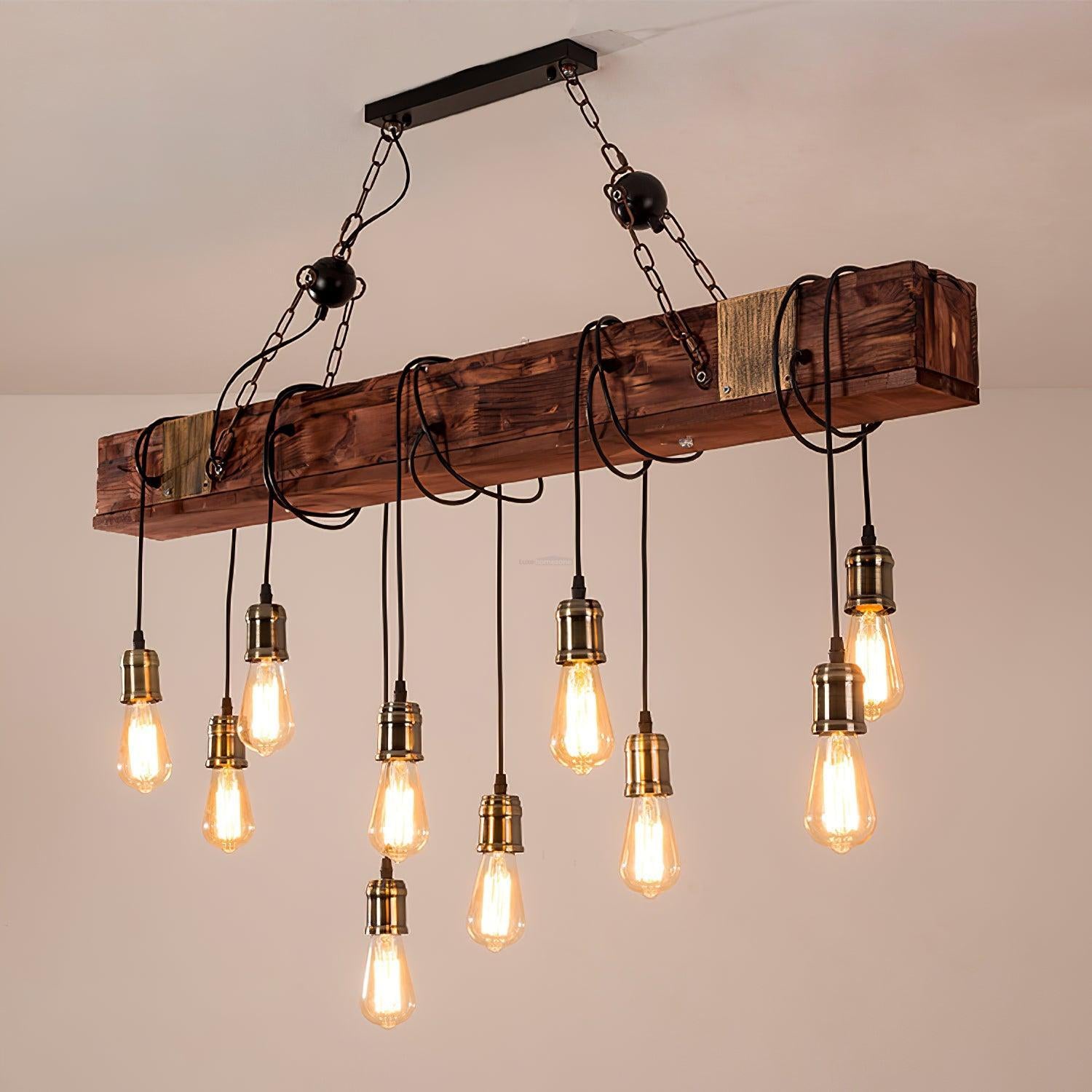 Wooden Hanging Multi Chandelier-Sylvia Space