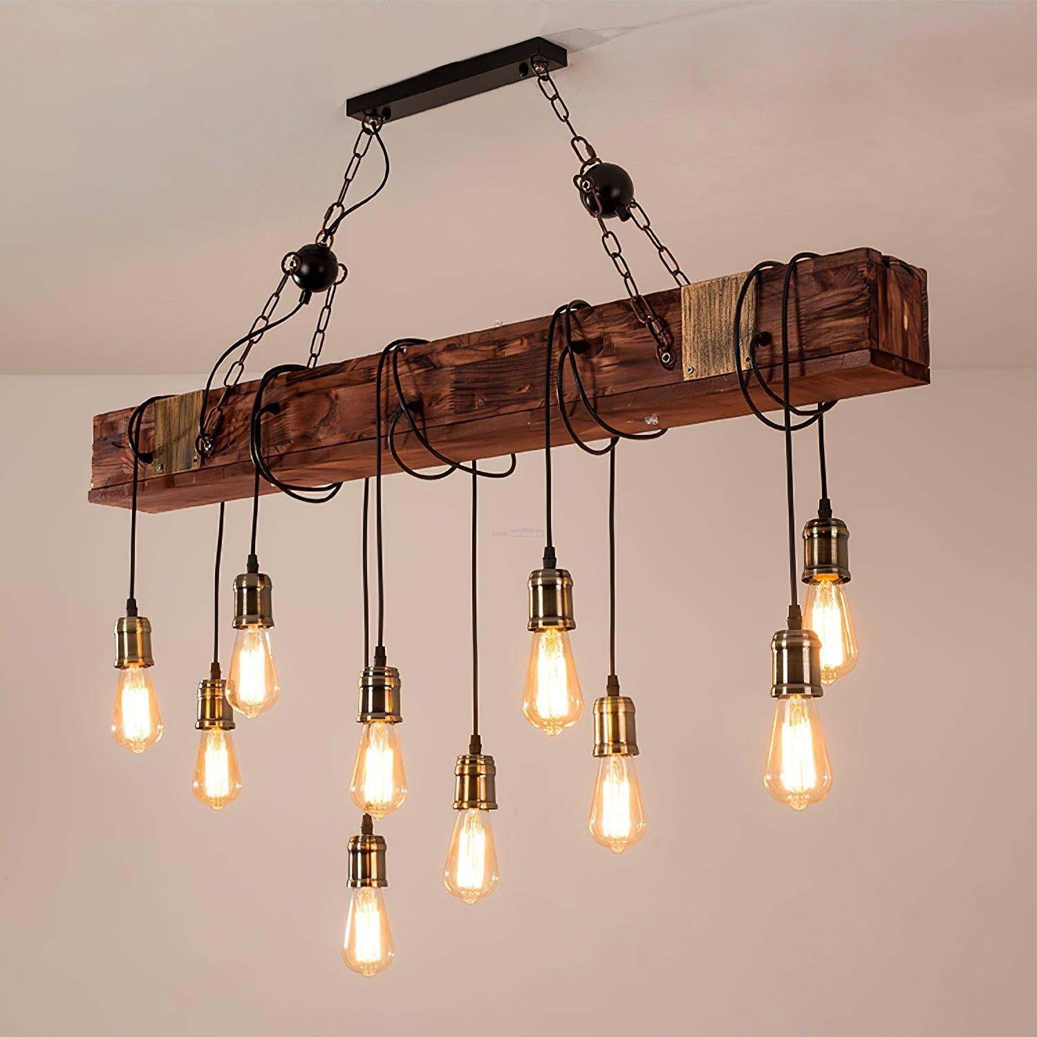 Wooden Hanging Multi Chandelier-Sylvia Space