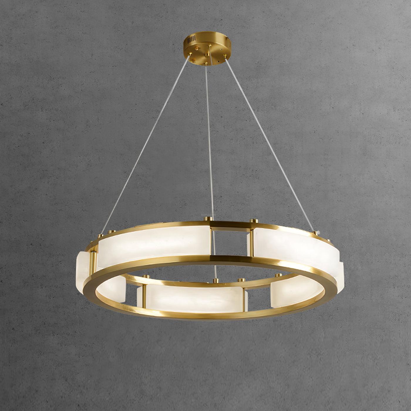 Qatar Alabaster Round Chandelier-Sylvia Space