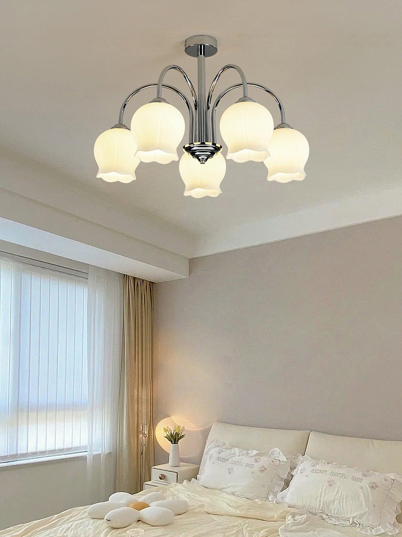 Floral Glass Chandelier with 5/6/8 heads-Sylvia Space
