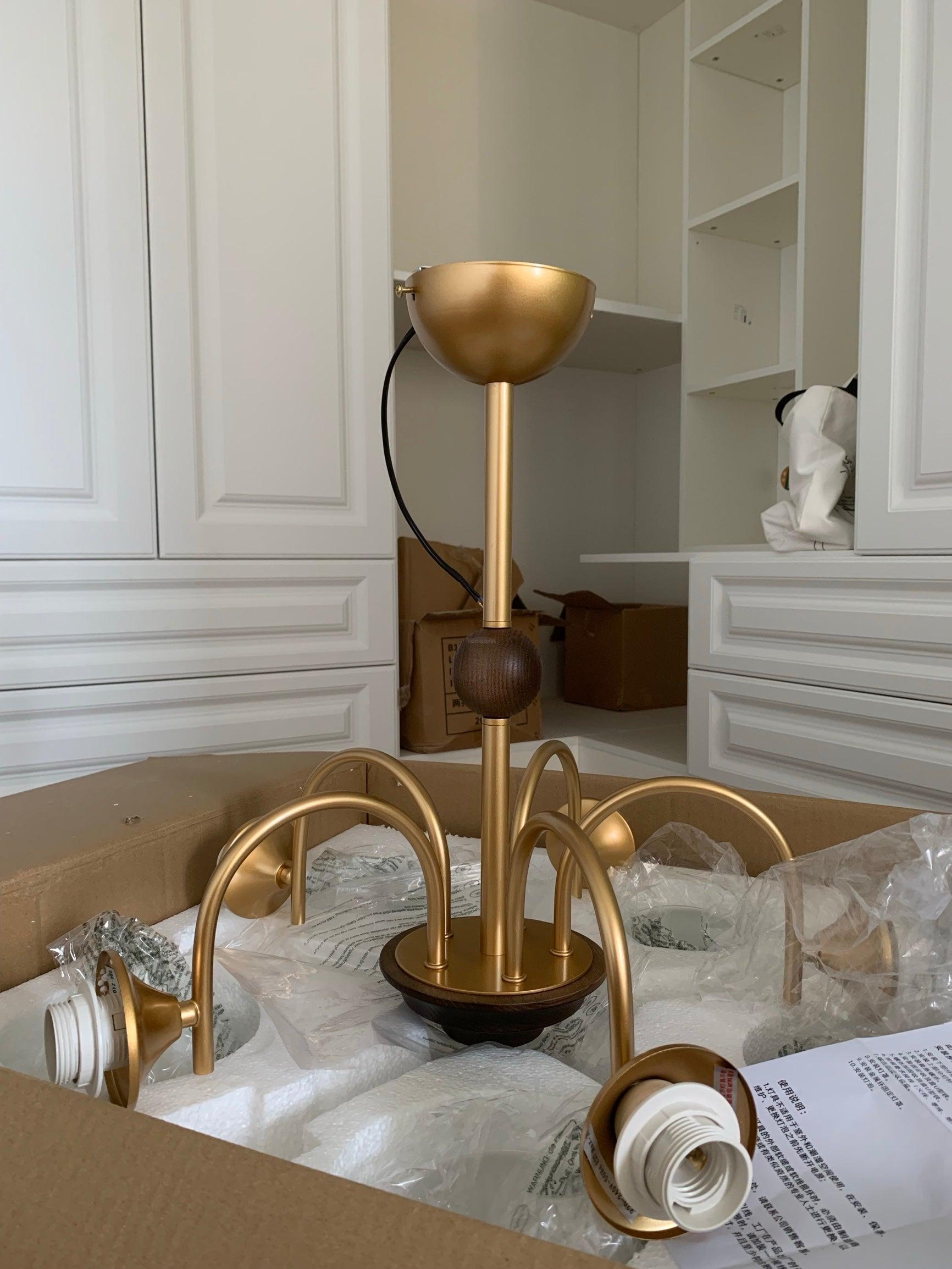 Sculptural Glass Ribbed Chandelier with 3/4/5/6/8 heads-Sylvia Space