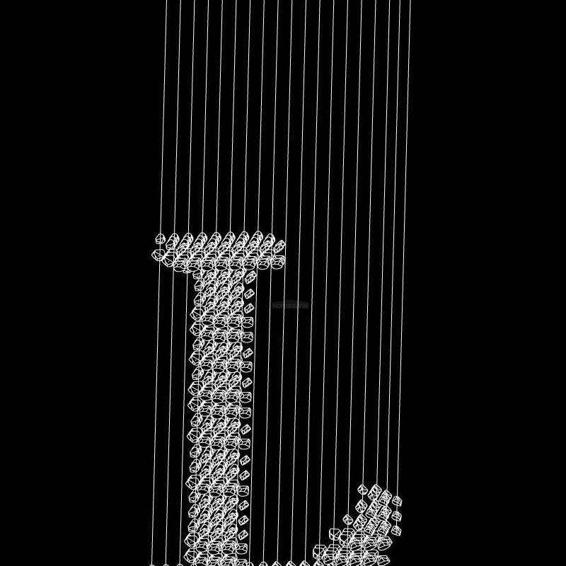 Charcoal Letter Chandeliers L-Sylvia Space