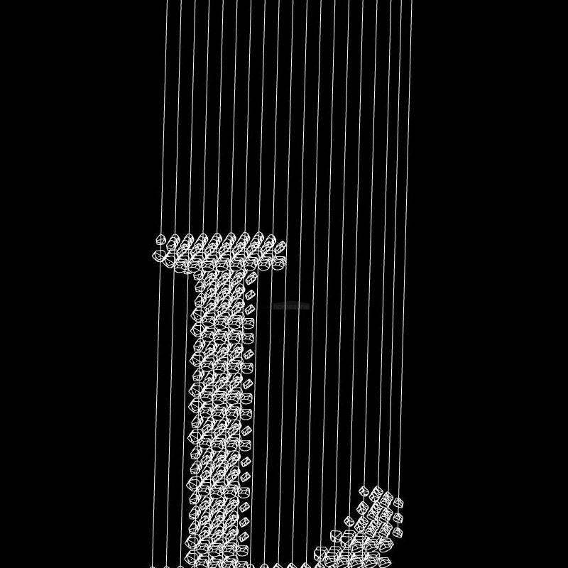 Charcoal Letter Chandeliers L-Sylvia Space