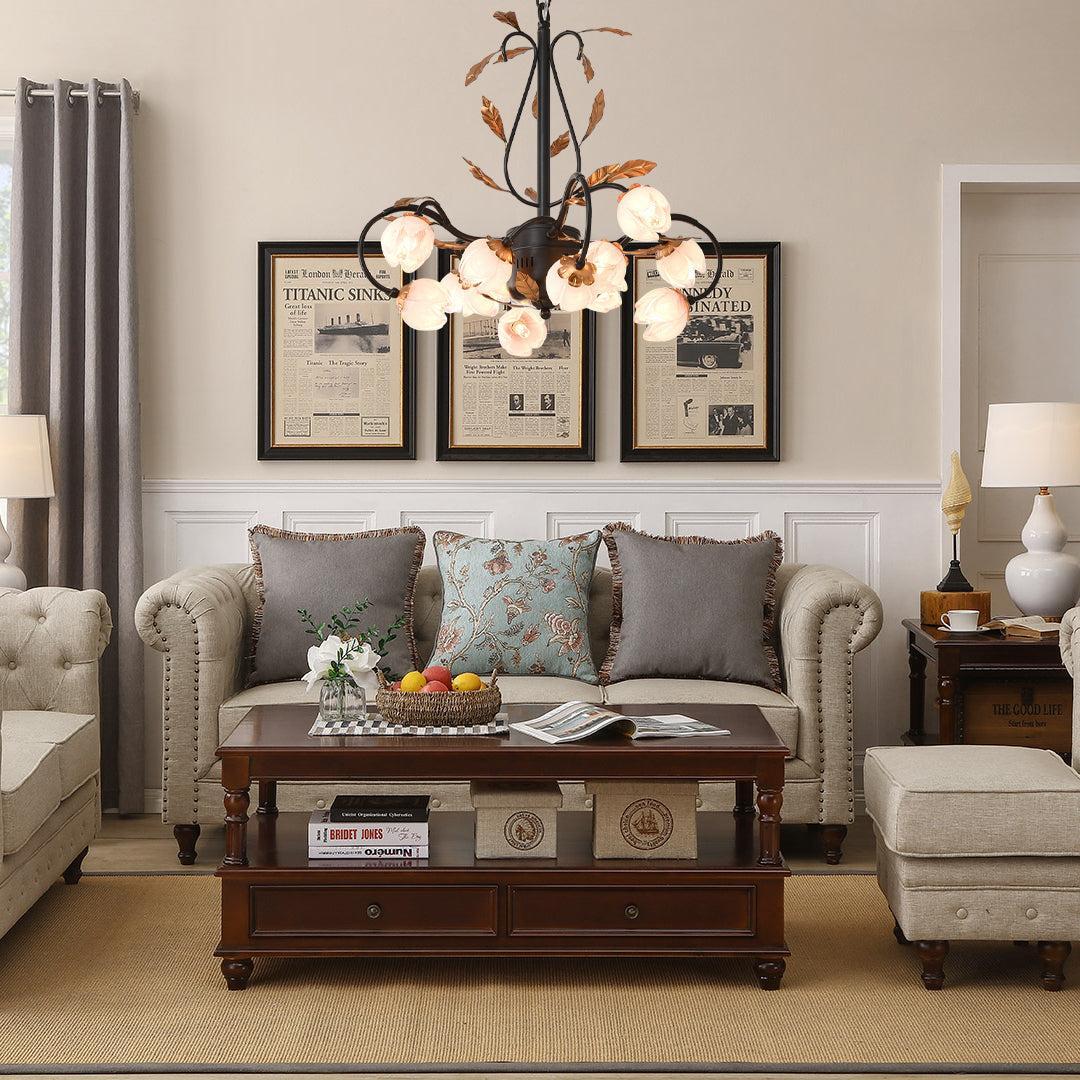 Pink Flower Blossom Chandelier Φ 22.8″-Sylvia Space