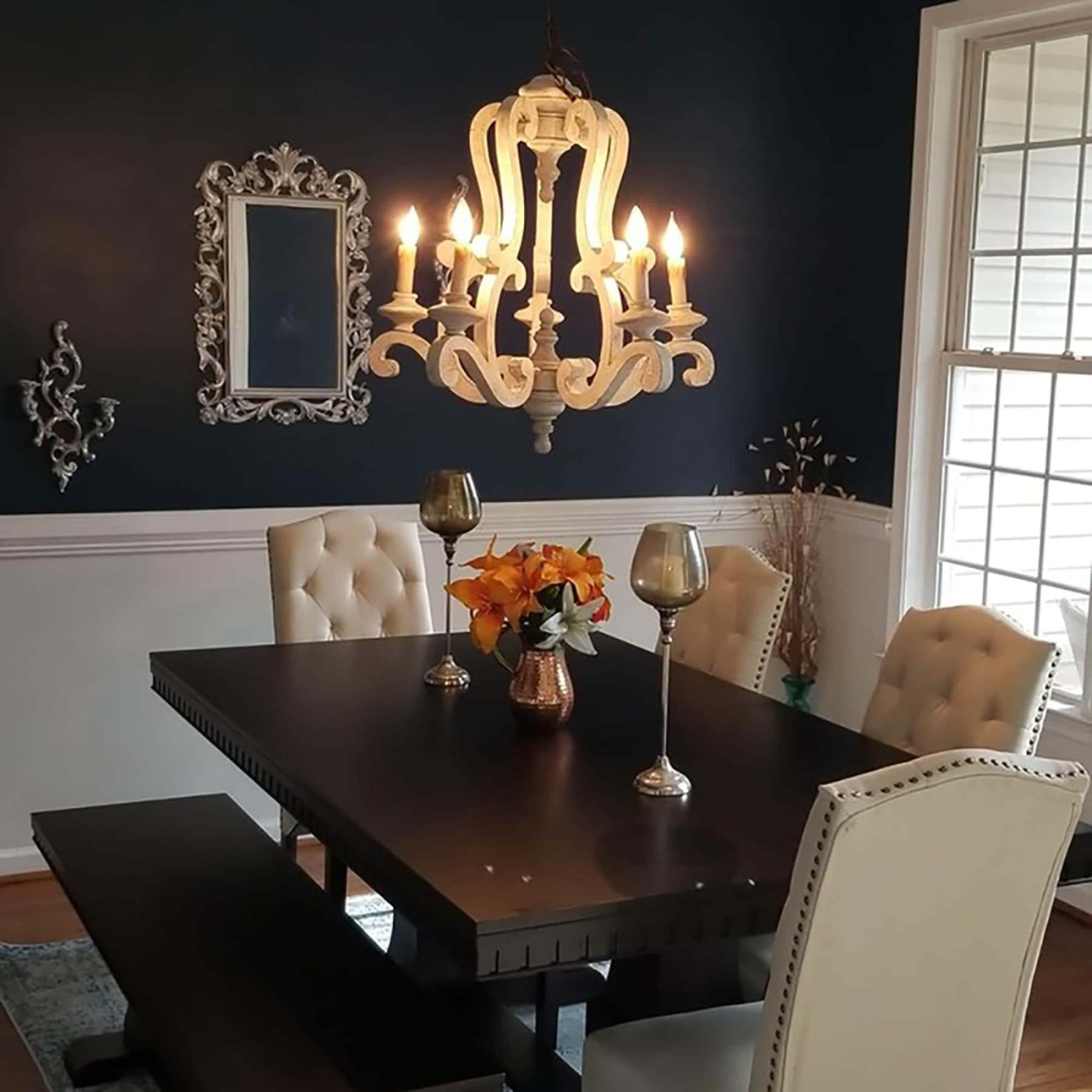 Parrotuncle Wooden Candle Chandelier Φ 23.6″-Sylvia Space