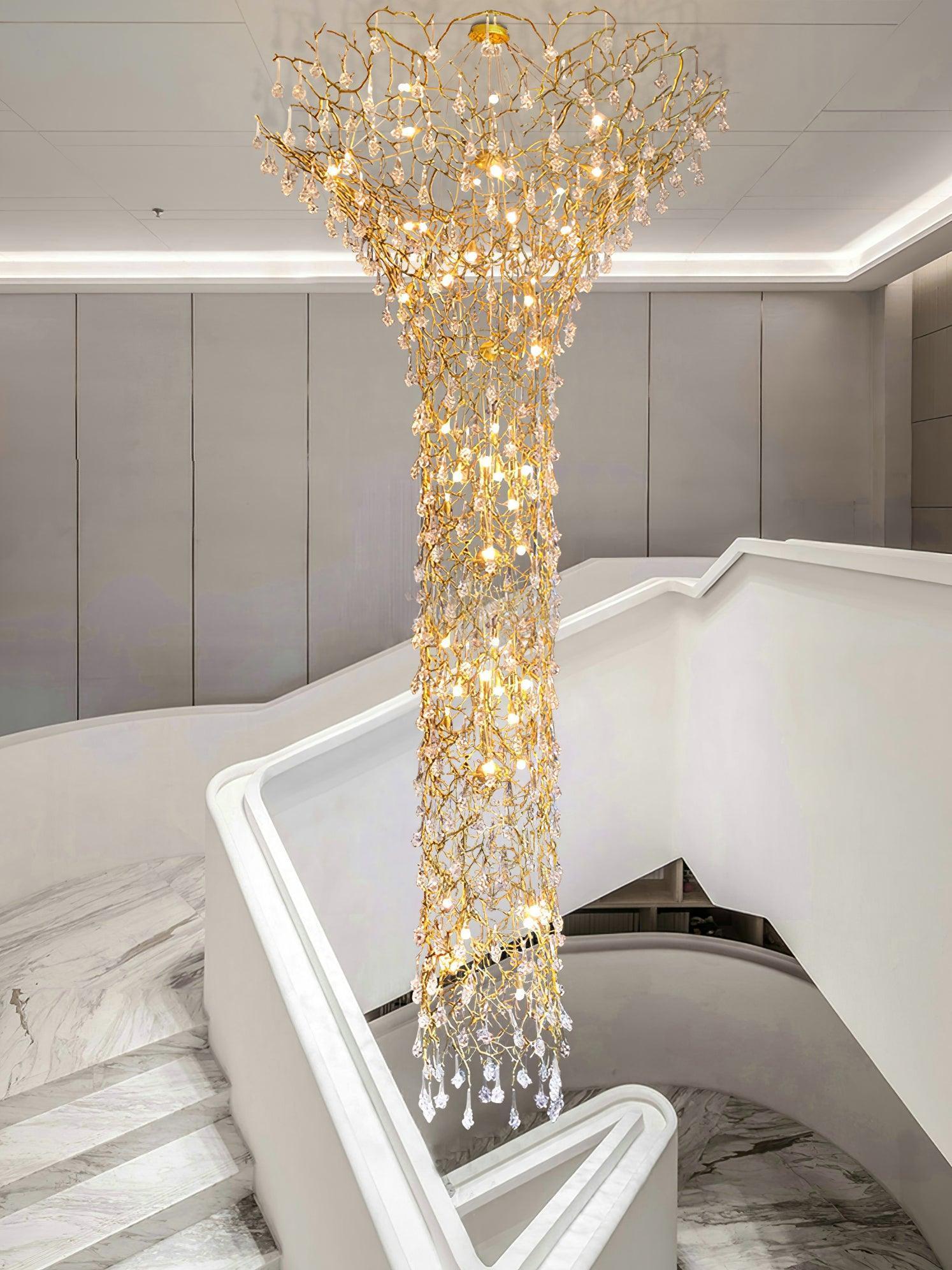 Tree Branch Staircase Chandelier ∅ 59″-Sylvia Space