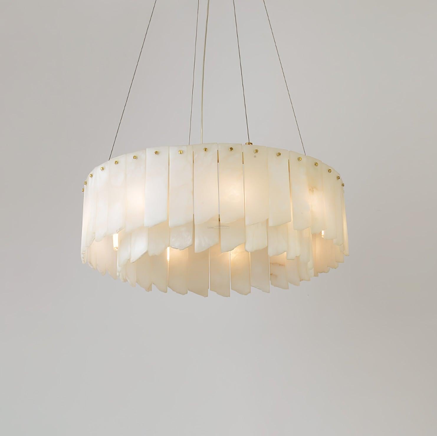 Alabaster Cascade Tiered Chandelier ∅ 27.6″-Sylvia Space