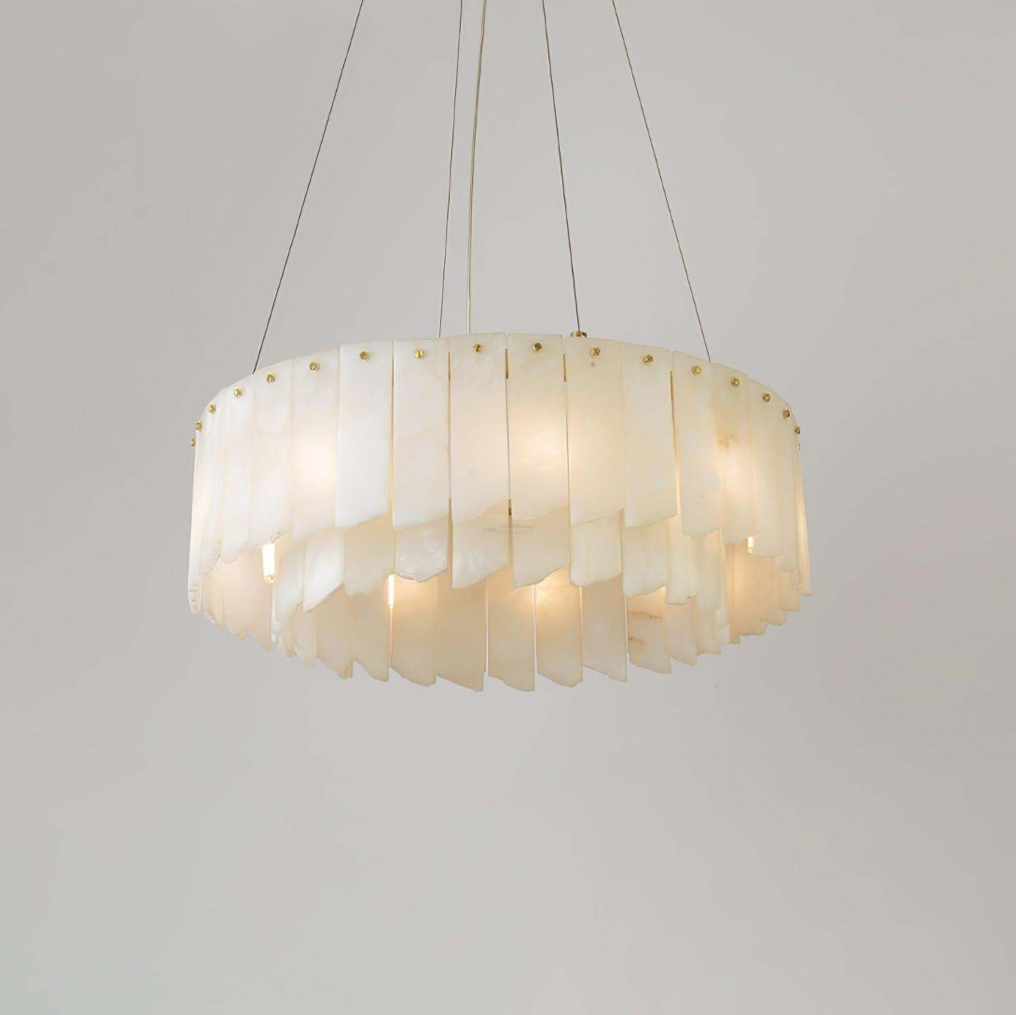 Alabaster Cascade Tiered Chandelier ∅ 27.6″-Sylvia Space