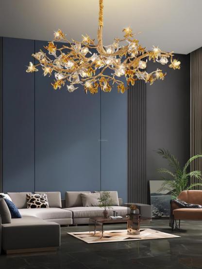 Aosta Brass Branch Type Chandelier-Sylvia Space