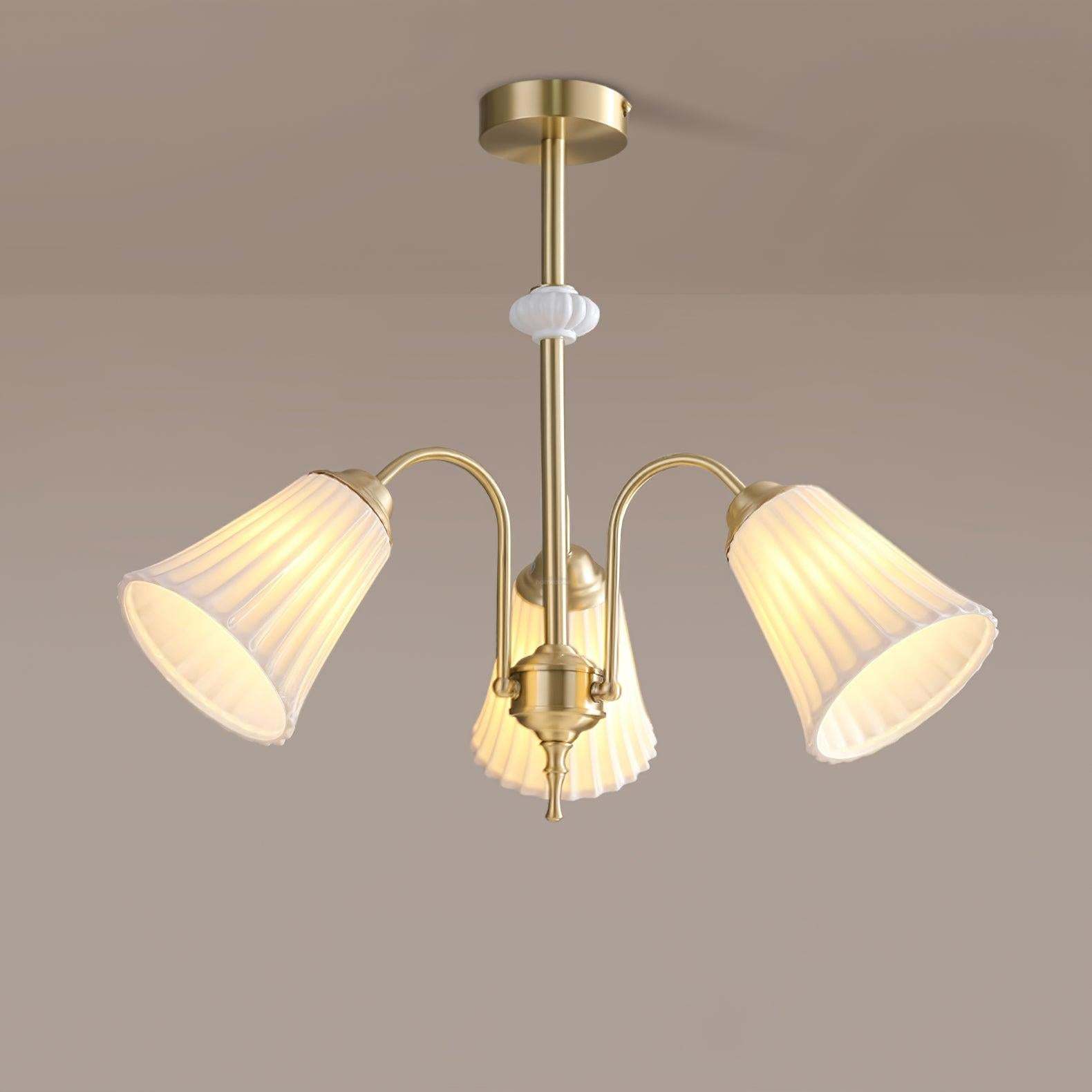 Medieval Ceramic Trumpet Chandelier with 3/5/8 lamps-Sylvia Space