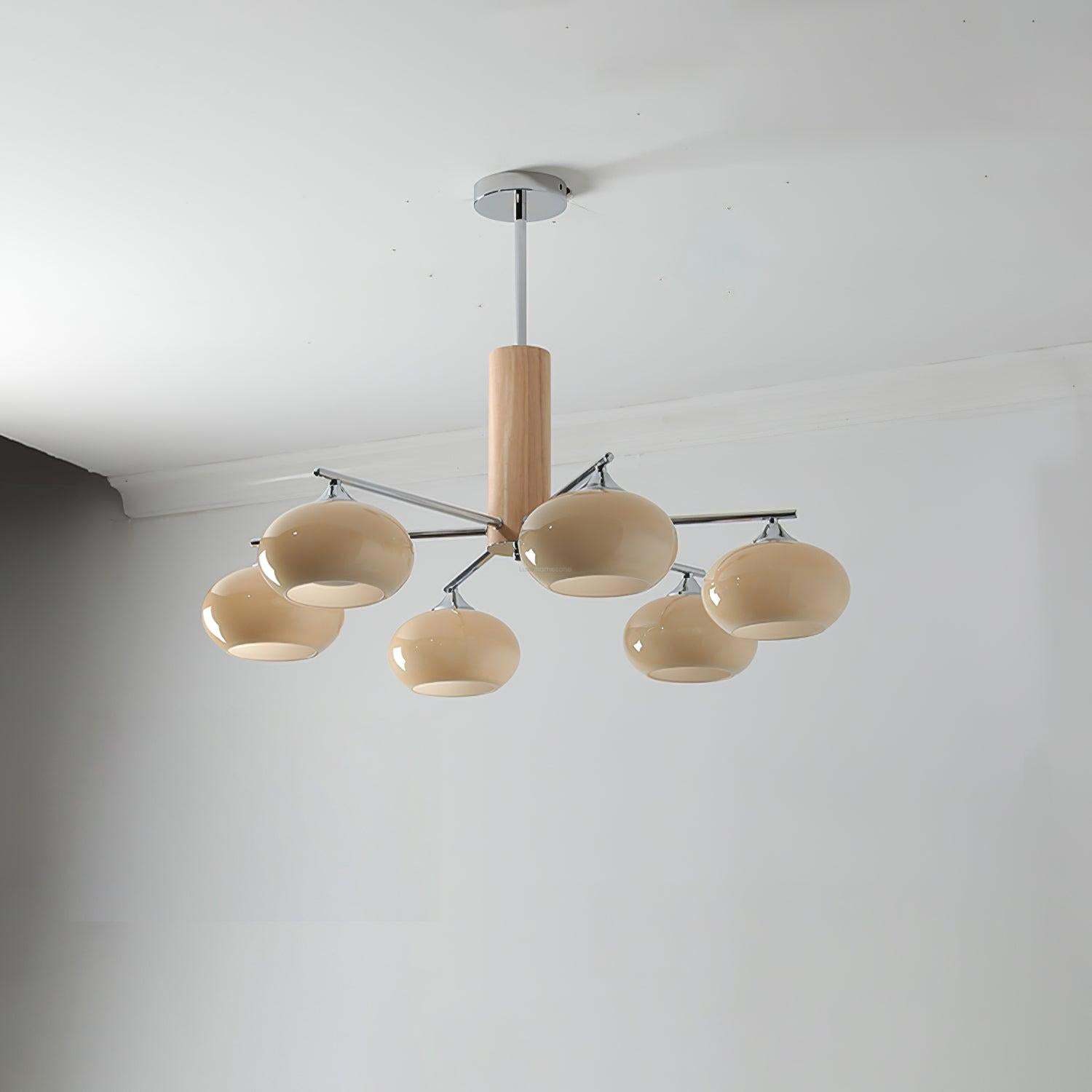 Elliptical Persimmon Chandelier with 3/6/8 heads-Sylvia Space