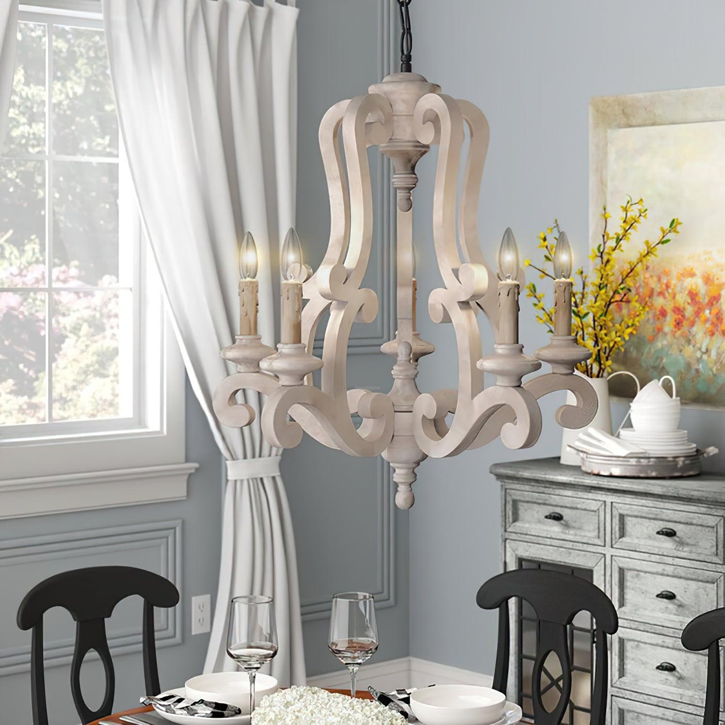 Parrotuncle Wooden Candle Chandelier Φ 23.6″-Sylvia Space