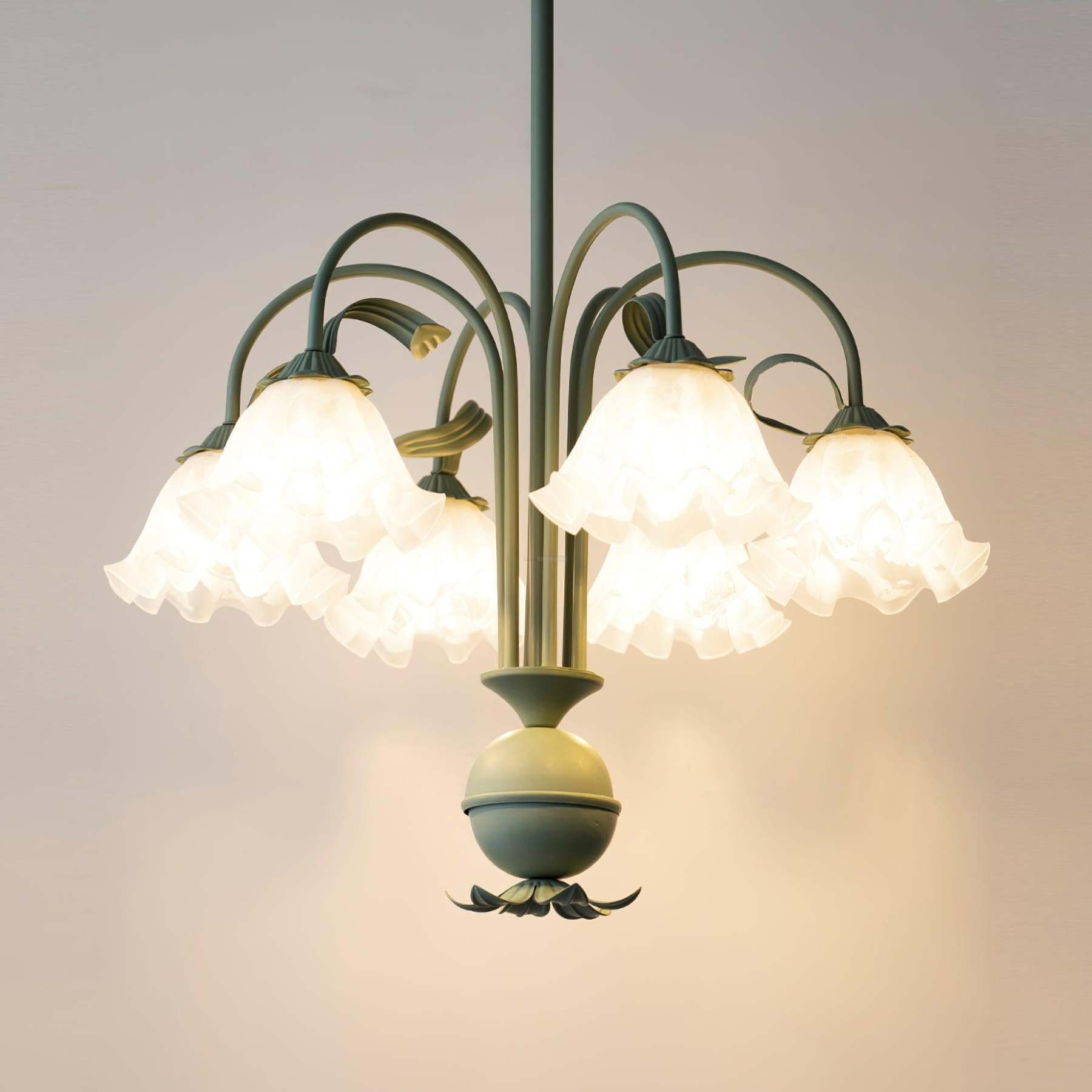 Bell Orchid Chandelier with 6 heads-Sylvia Space