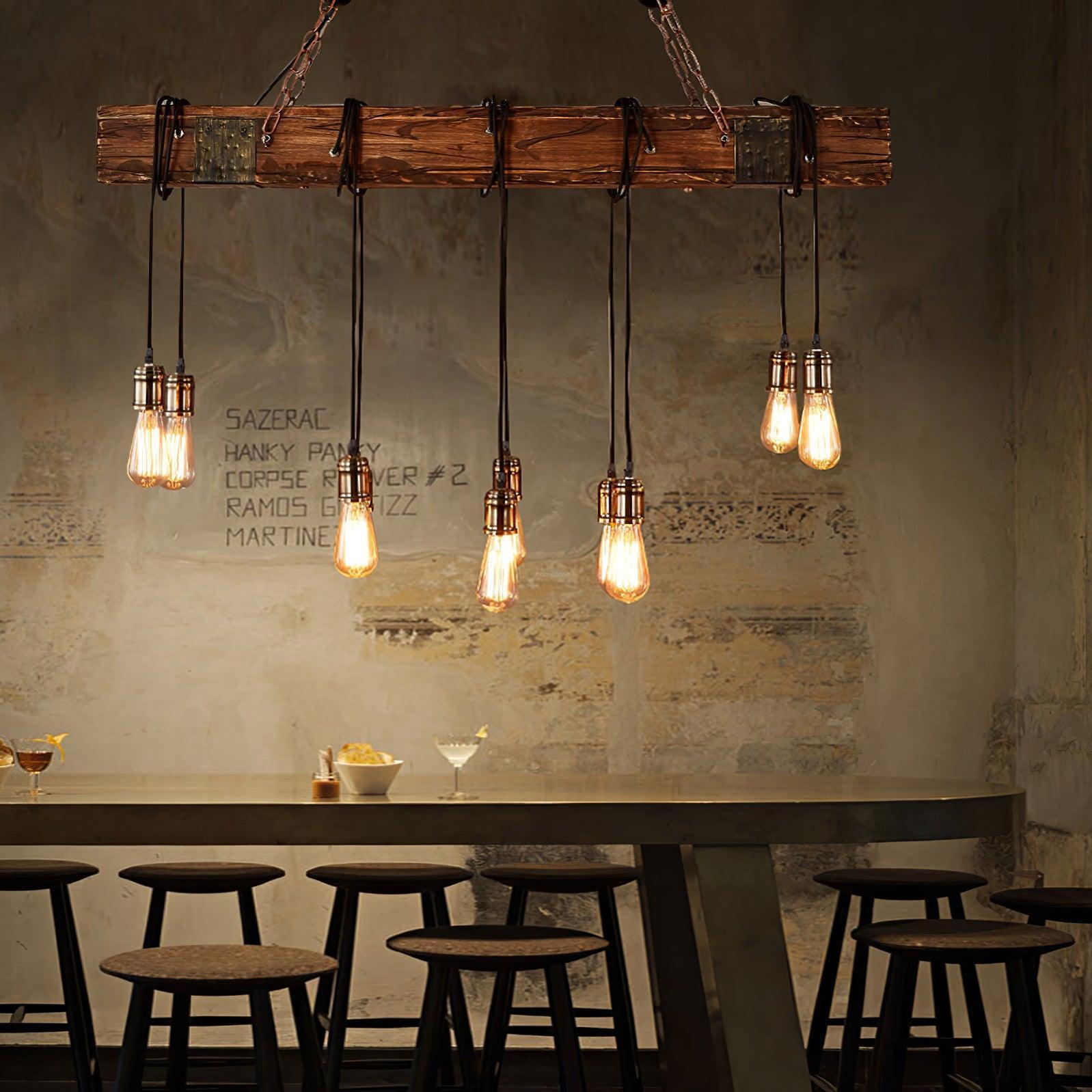Wooden Hanging Multi Chandelier-Sylvia Space