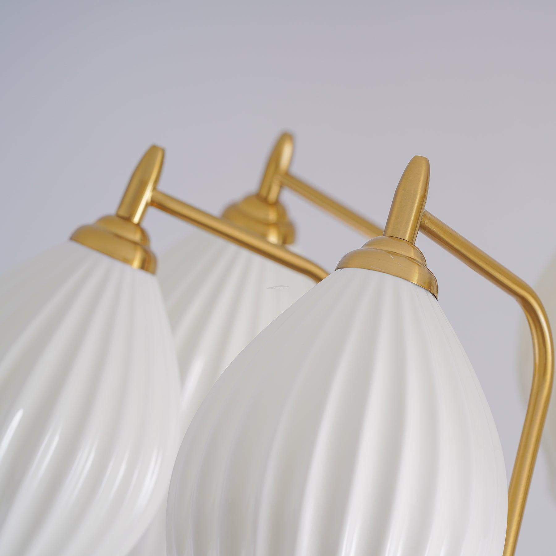 Ceramic Ribbed Chandelier with 4/6/8 heads-Sylvia Space