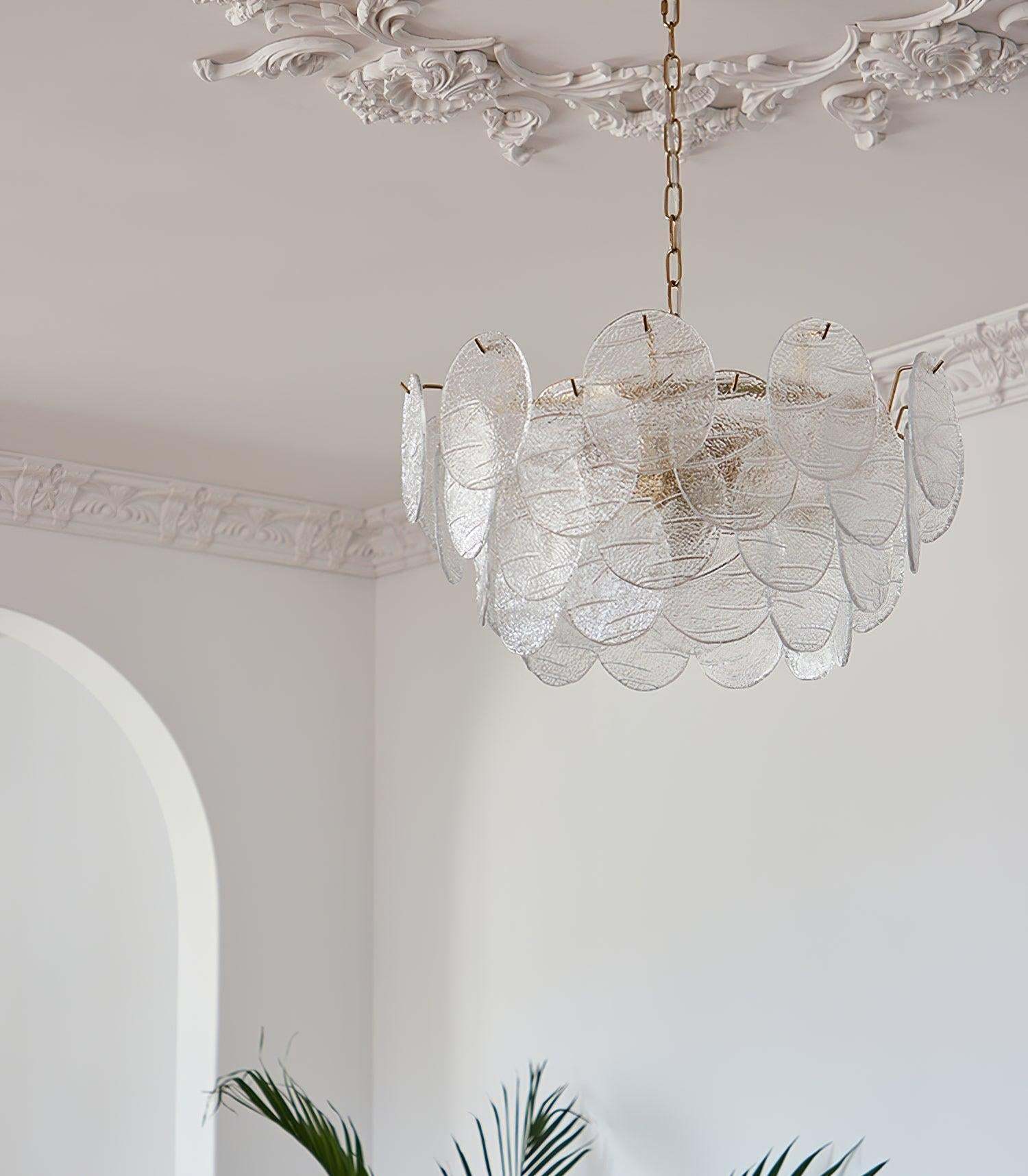 Glass Disc Chandelier with 4/6/9/12 heads-Sylvia Space