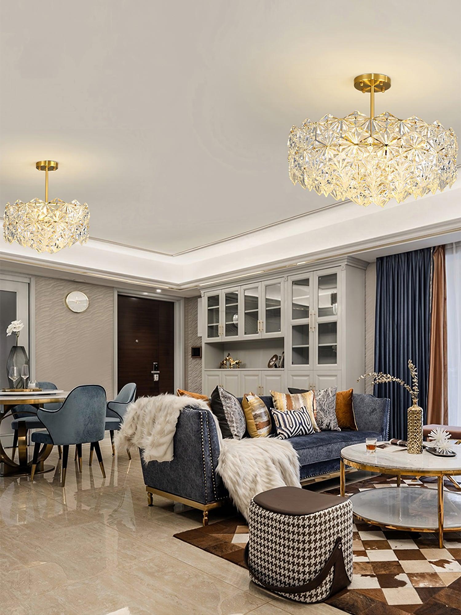 Snowflake Glass Chandelier Φ 19.7″~31.5''-Sylvia Space