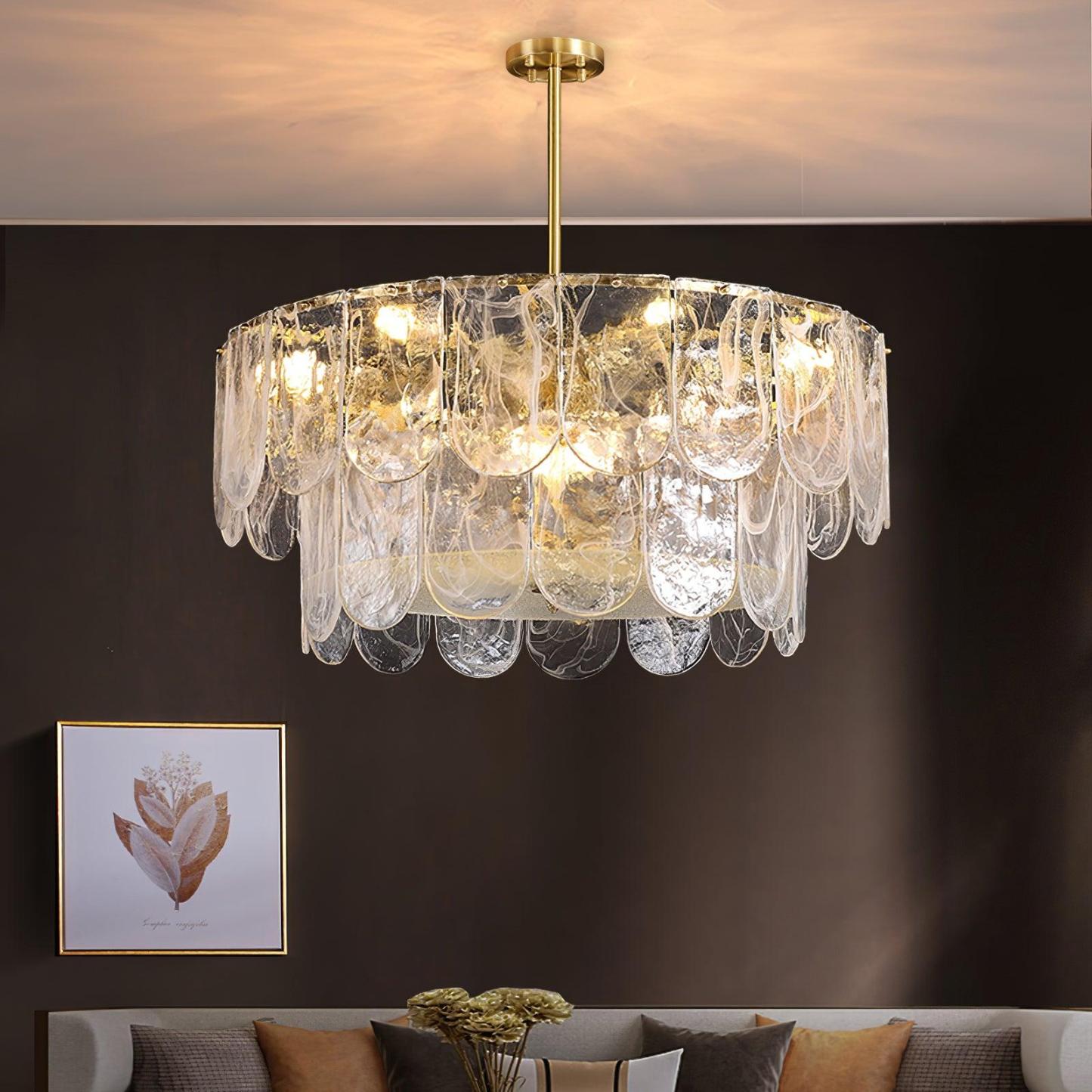 Traditional Classic Metal Glass Chandelier ∅ 15.7″-Sylvia Space