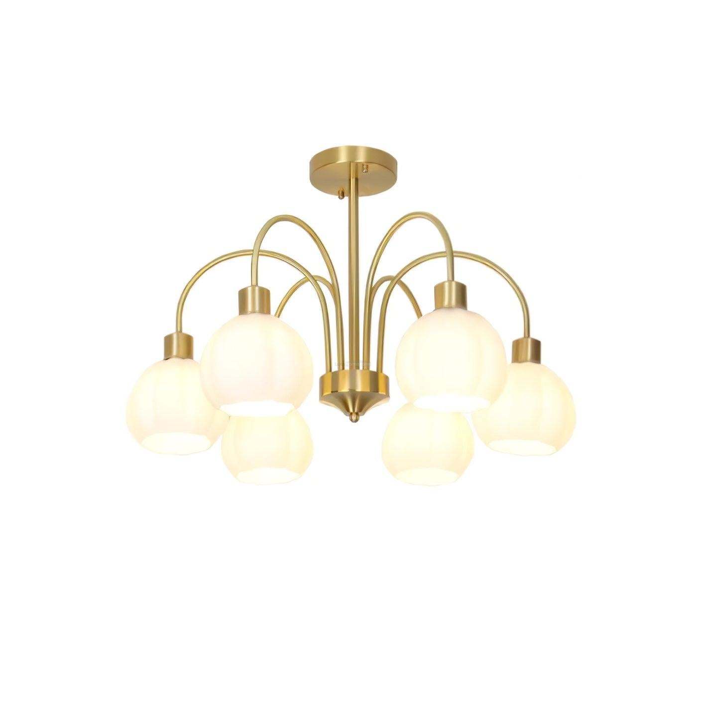 Glass Pumpkin Gold Chandelier with 3/5/6/8 heads-Sylvia Space