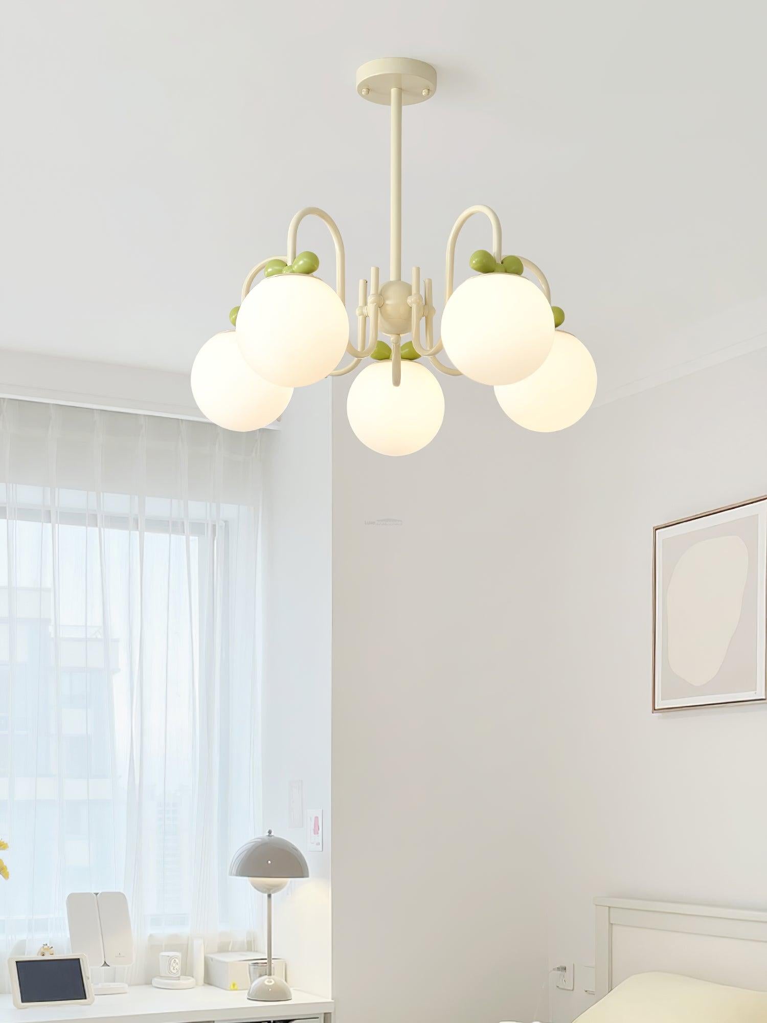 Cream Cherry Chandelier with 4/5/6/8 heads-Sylvia Space