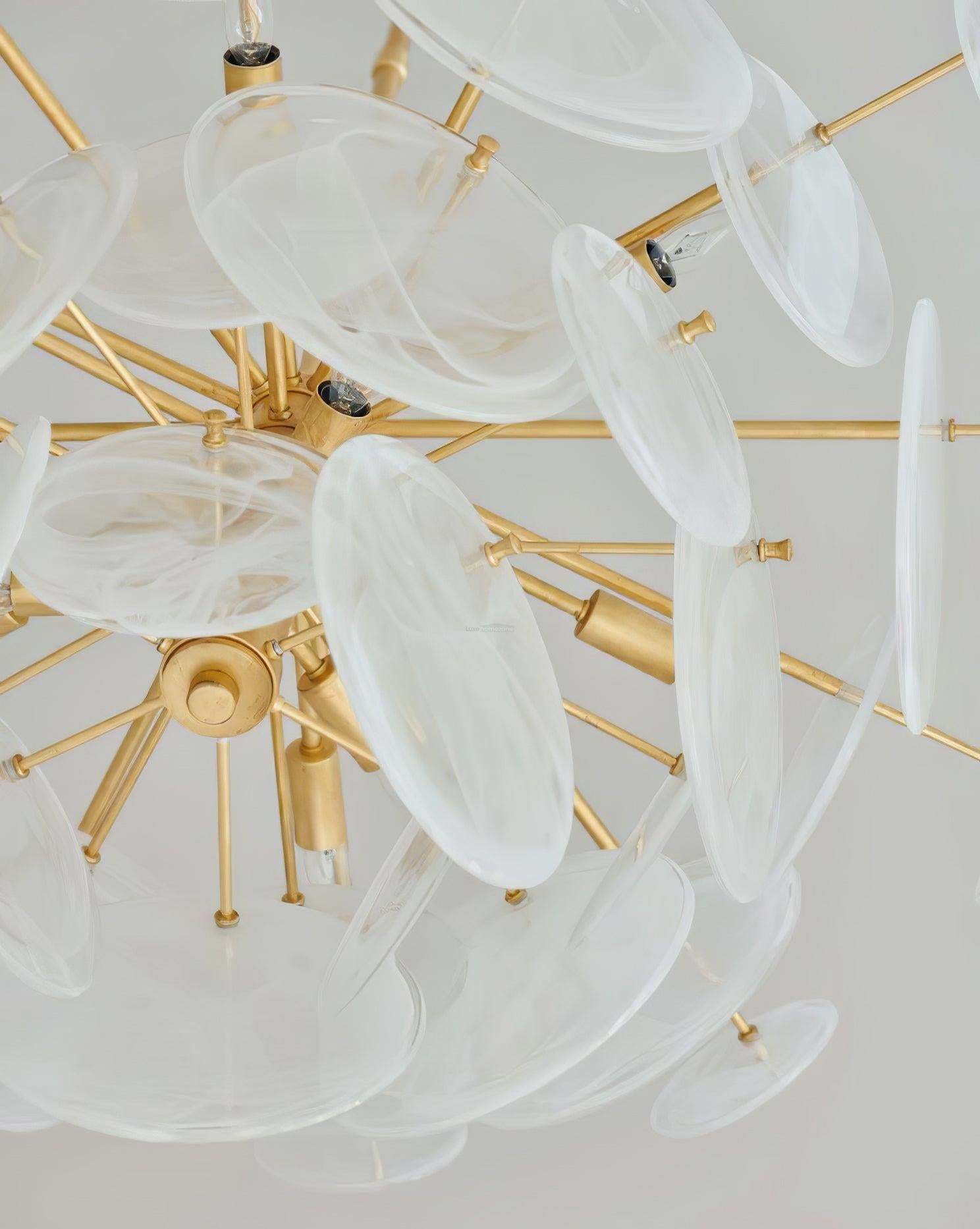 Brass Discs Cascading Round Chandelier-Sylvia Space