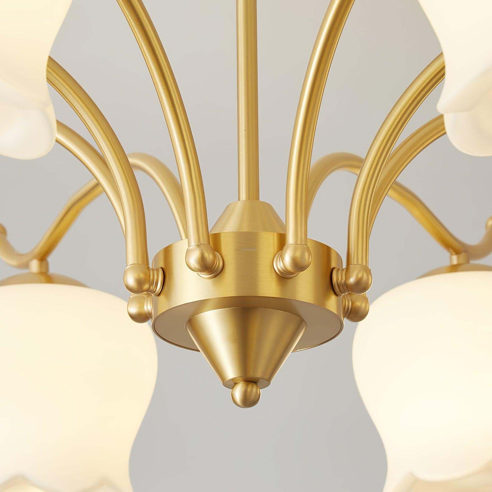 Tulip Brass Chandelier with 3/6/8 heads-Sylvia Space