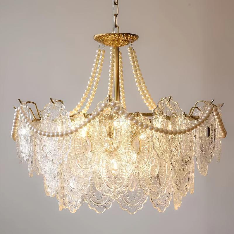 Pearls Glass Chandelier Φ 19.7″~31.5''-Sylvia Space