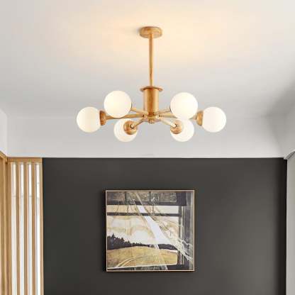 Kozan Wooden Chandelier with 6/8/10/12 heads-Sylvia Space