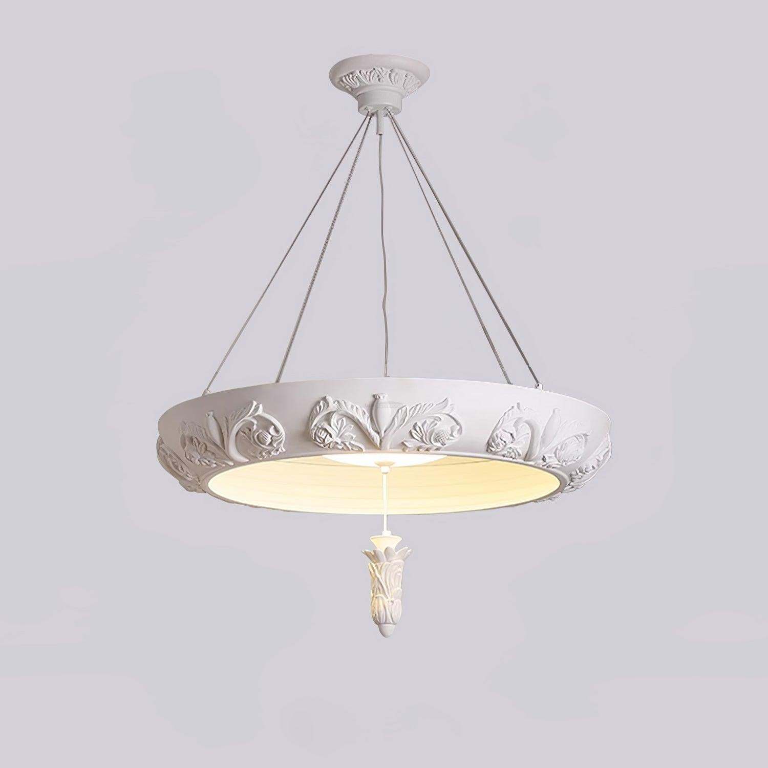 Artistic Carved Plaster Chandelier ∅ 23.6″~∅ 31.5″-Sylvia Space