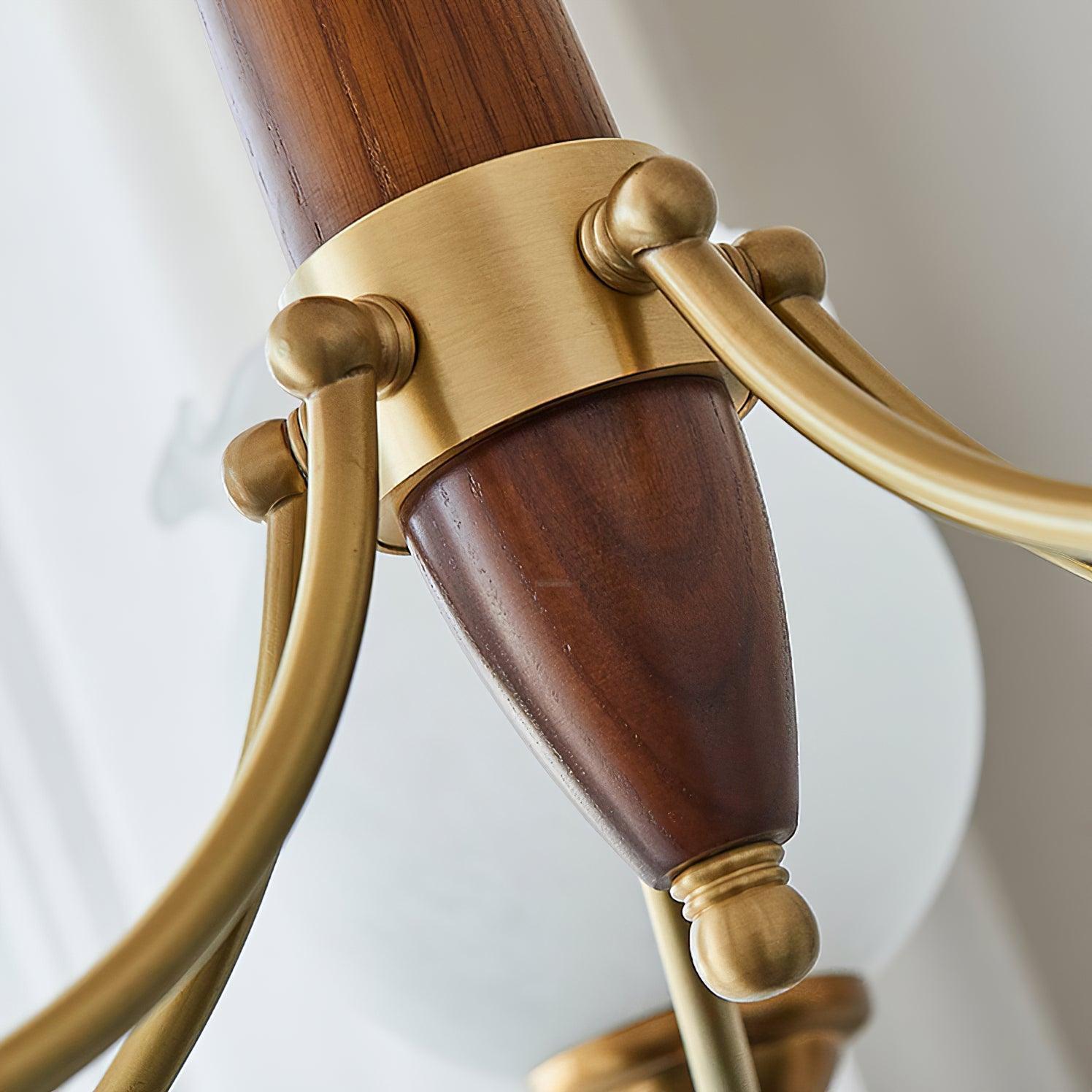 Tulips Glass Wood Chandelier with 3/5 heads-Sylvia Space