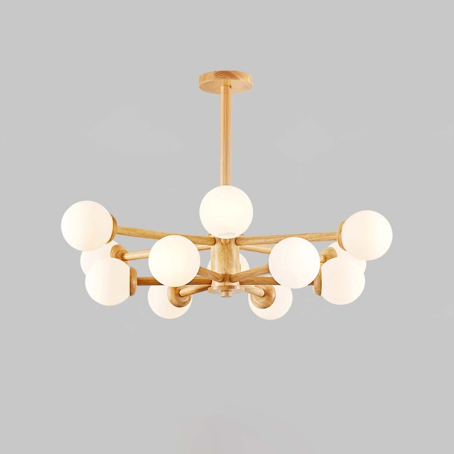 Kozan Wooden Chandelier with 6/8/10/12 heads-Sylvia Space
