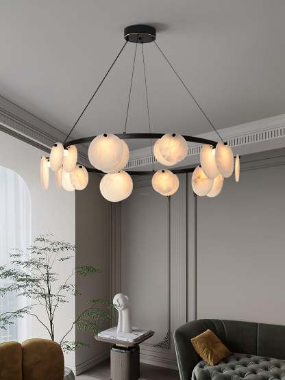 Trinidad Alabaster Chandelier with 8/10 heads-Sylvia Space