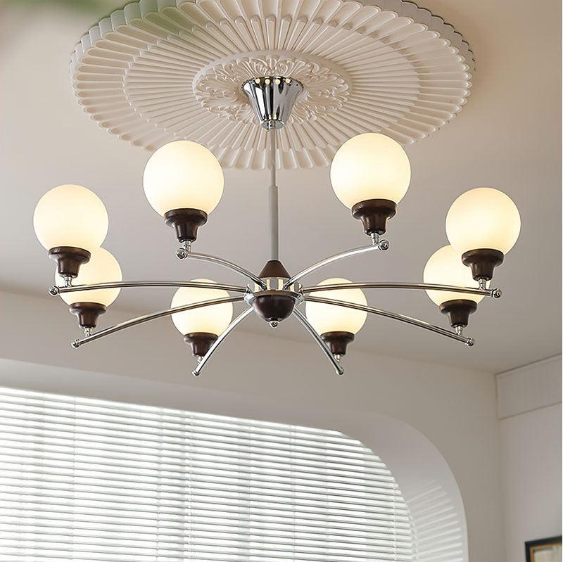 Walnut Glass Ball Chandelier ∅ 21.6″-Sylvia Space