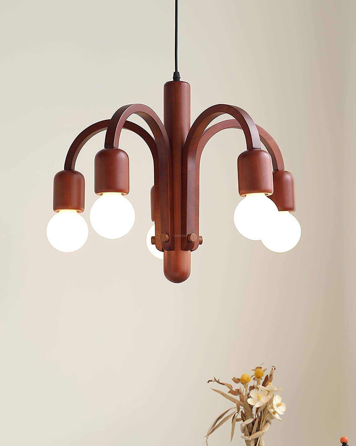 Candela Teak Chandelier Φ 19.6″-Sylvia Space