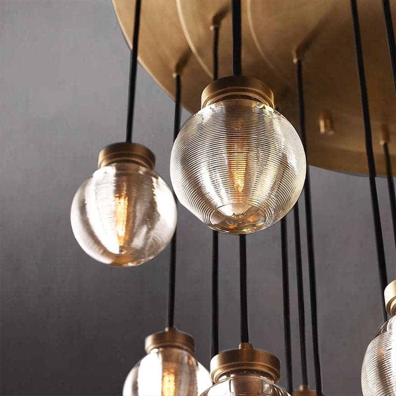 Pearl Round Chandelier 48"-Sylvia Space