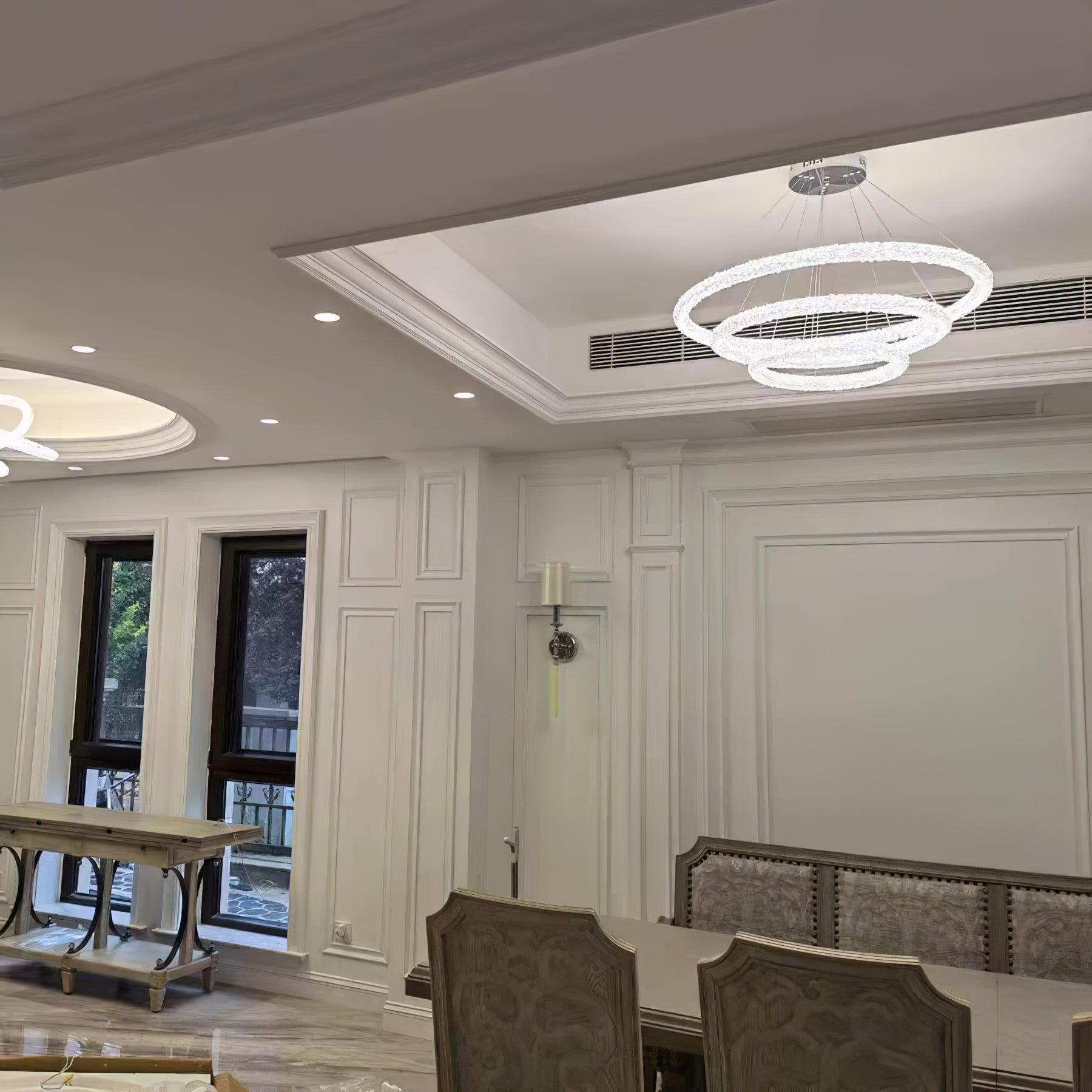 Crystal Ring Chandeliers-Sylvia Space