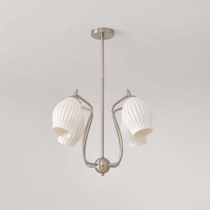 Ceramic Ribbed Chandelier with 4/6/8 heads-Sylvia Space