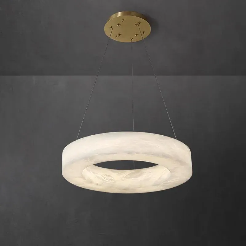 Alabaster Round Chandelier-Sylvia Space