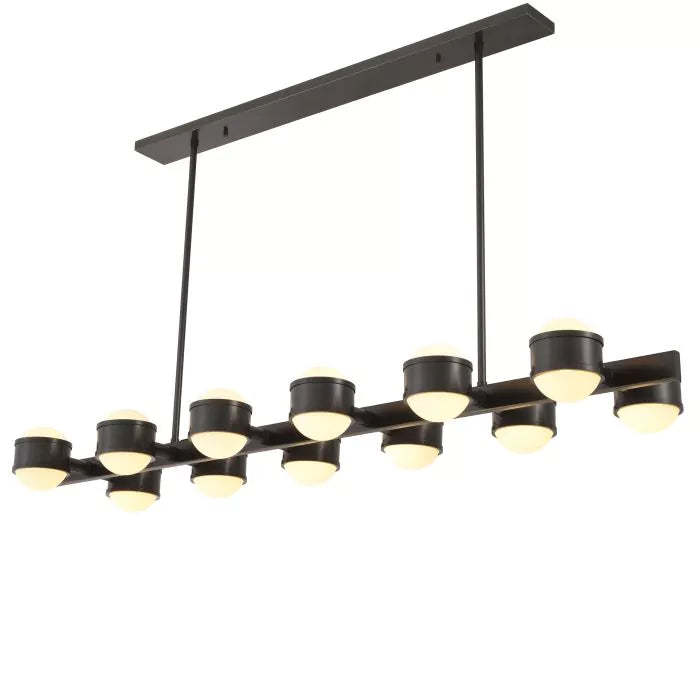 Aldo Modern Chandelier - (Bronze Highlight Finish | White Glass) - Eichholtz-Sylvia Space