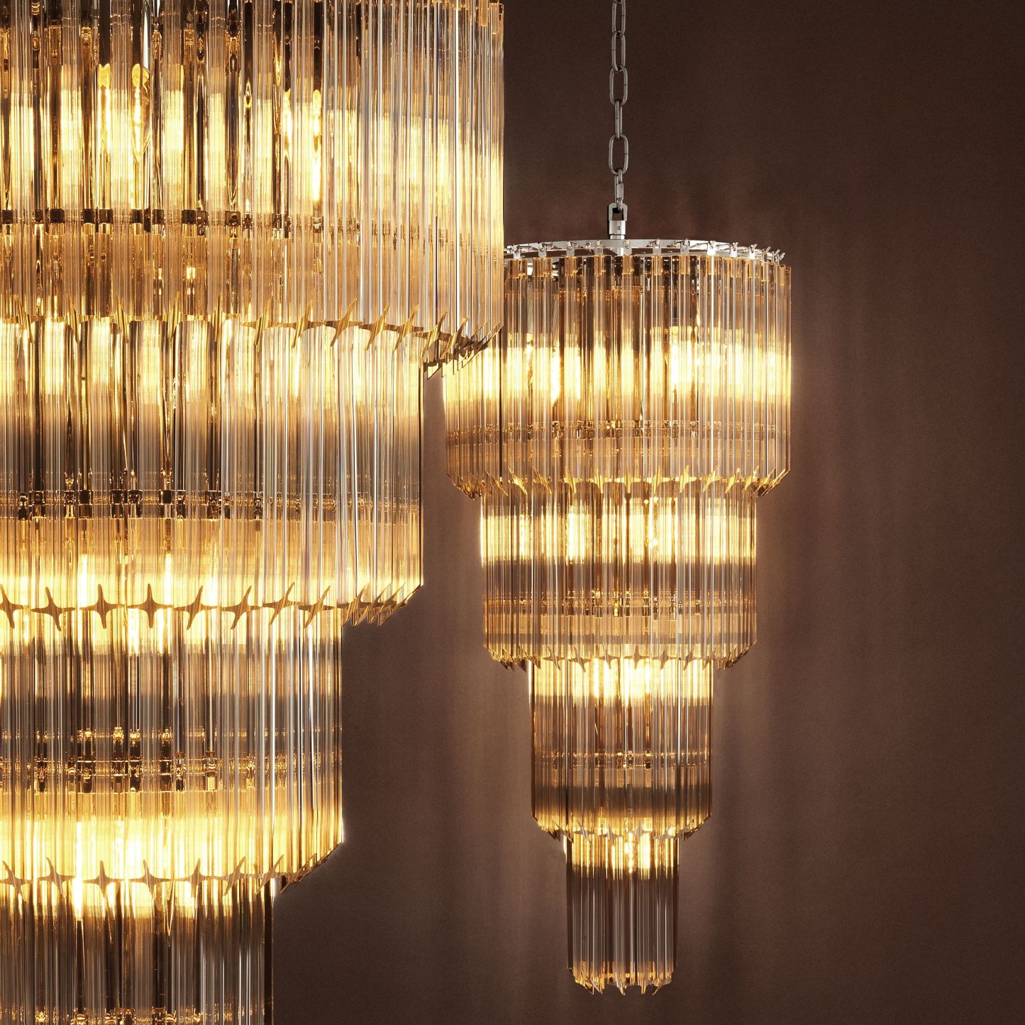 Alpina Modern Glass Chandelier - [Nickel] - Eichholtz-Sylvia Space