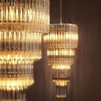 Alpina Modern Glass Chandelier - [Nickel] - Eichholtz-Sylvia Space