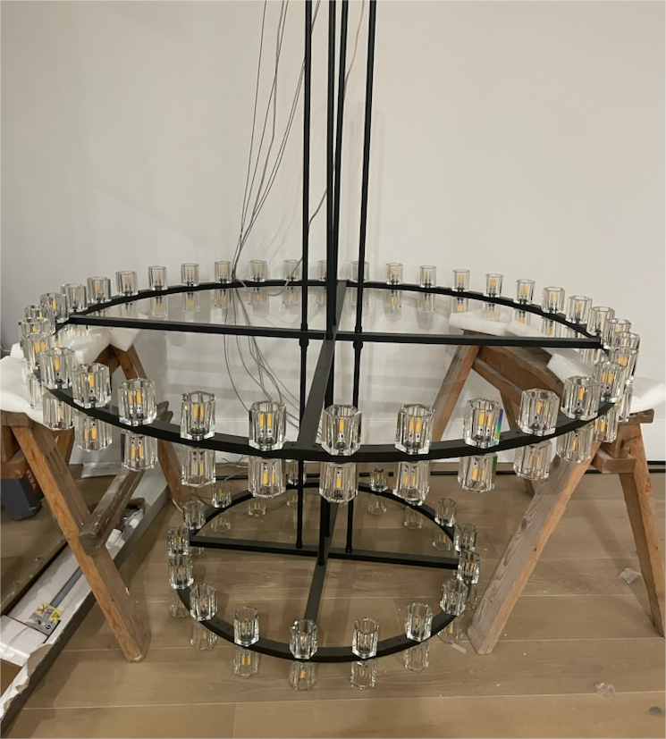 Arcardes Led Round Two-Tier Chandelier For Crystal Cup 60"