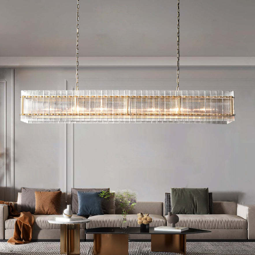 San Marc Handmade Glass Rectangle Chandelier 72"-Sylvia Space
