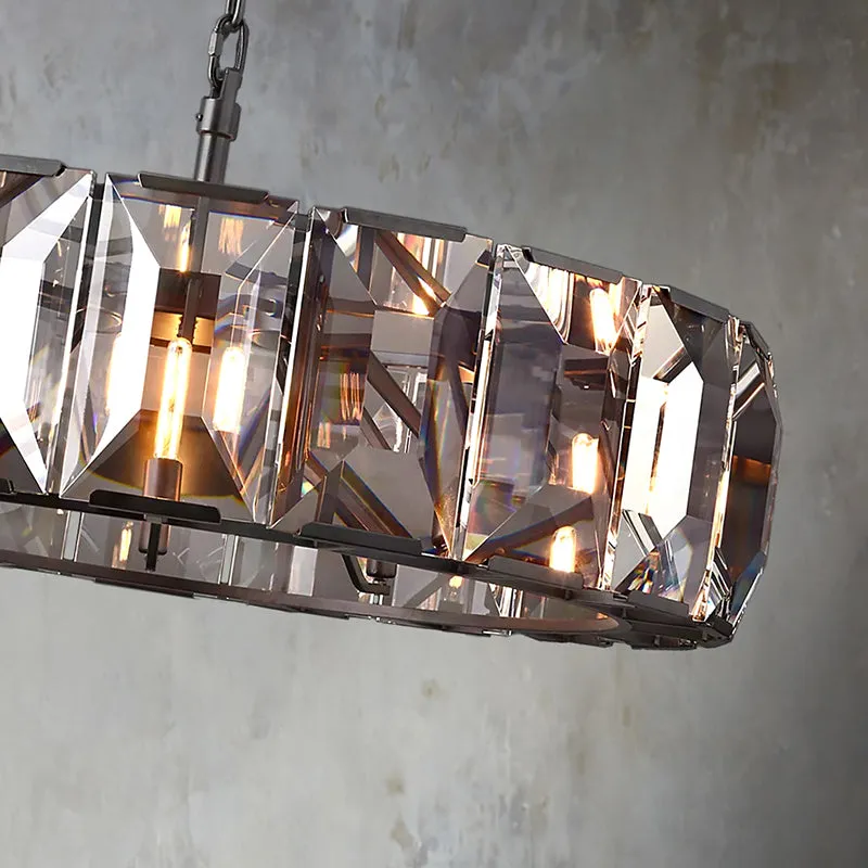 Harlow Faceted Crystal Round Chandelier 38"
