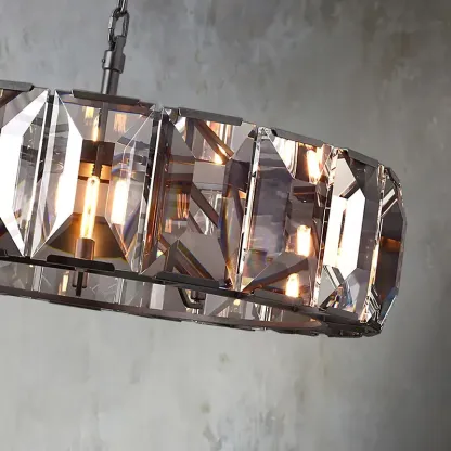 Harlow Faceted Crystal Round Chandelier 38"