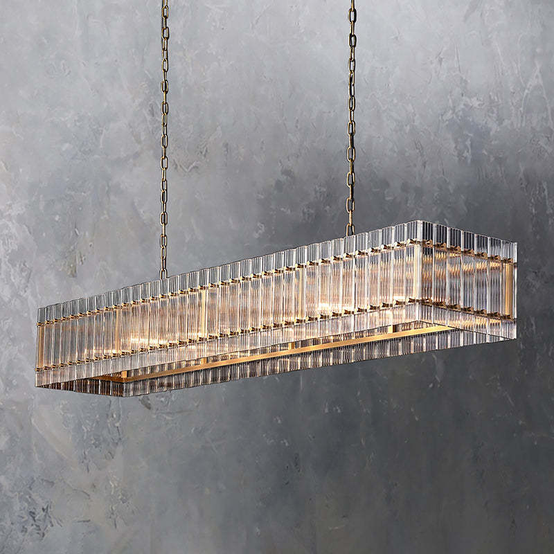 San Marc Handmade Glass Rectangle Chandelier 72"-Sylvia Space
