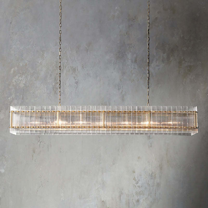 San Marc Handmade Glass Rectangle Chandelier 72"-Sylvia Space